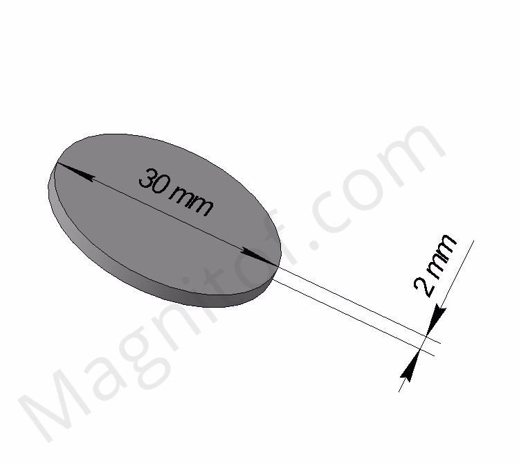 Неодимовый магнитный диск 30х2