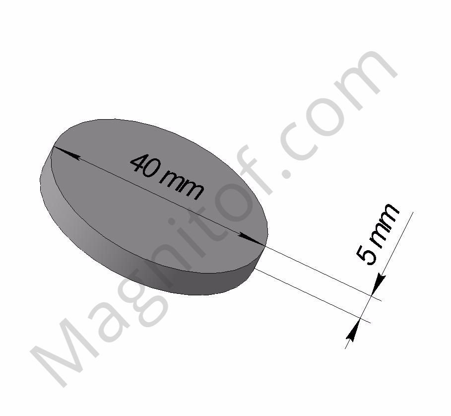 Неодимовый магнитный диск 40х5