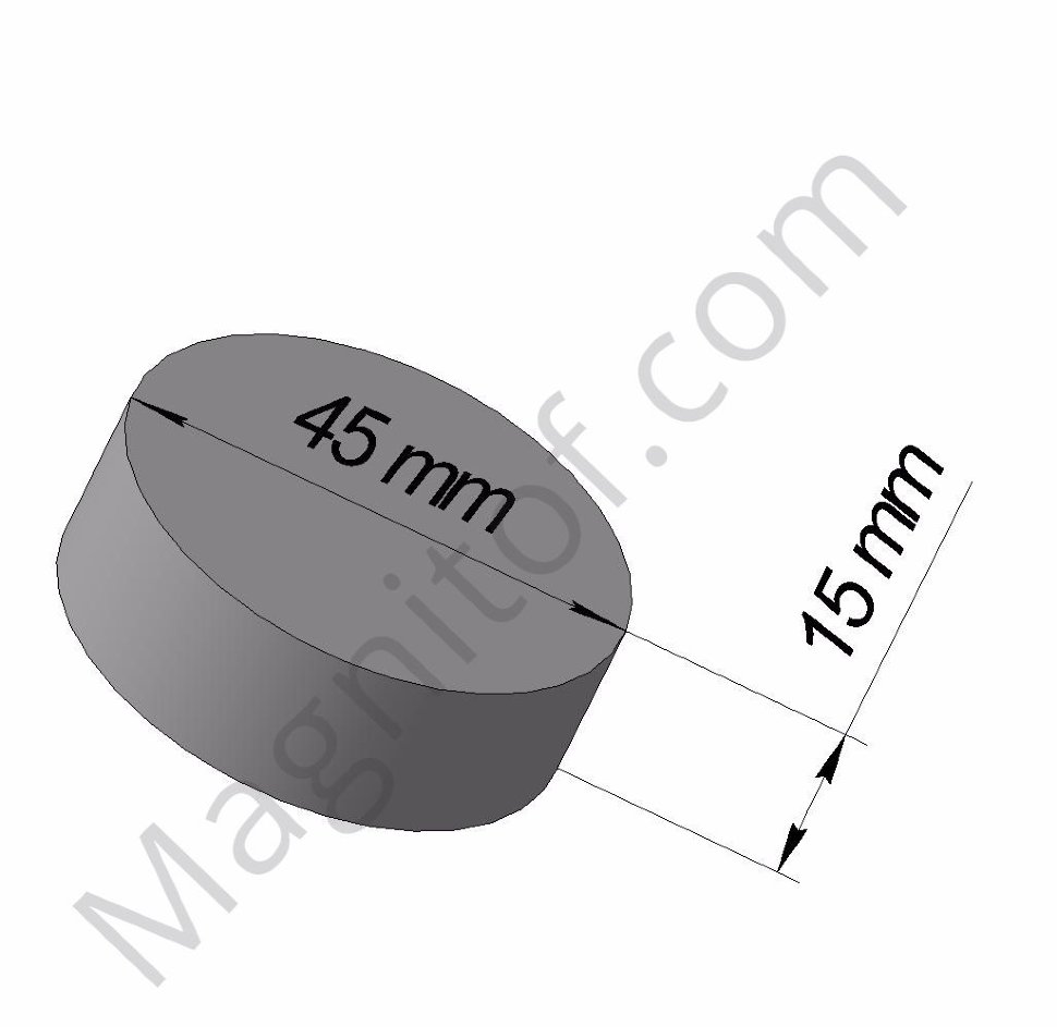 Неодимовый магнитный диск 45х15