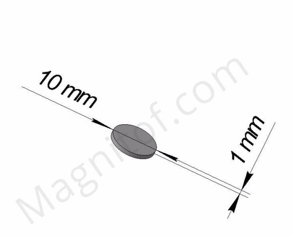 Неодимовый магнитный диск 10х1 с клеевым слоем