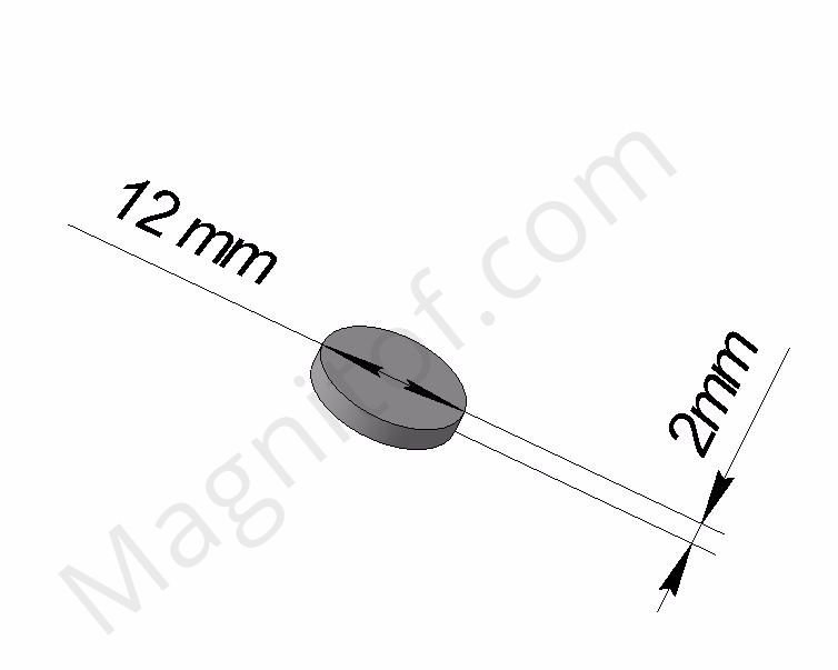 Неодимовый магнитный диск 12х2