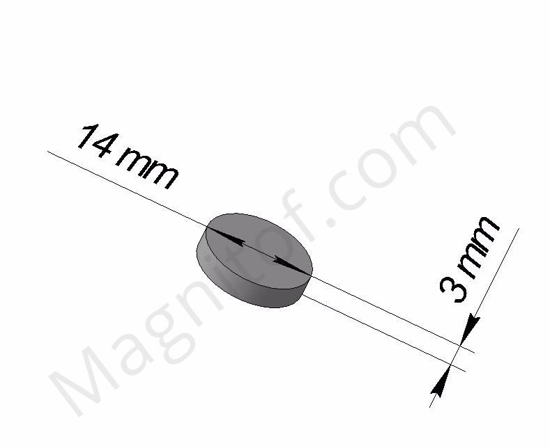 Неодимовый магнитный диск 14х3