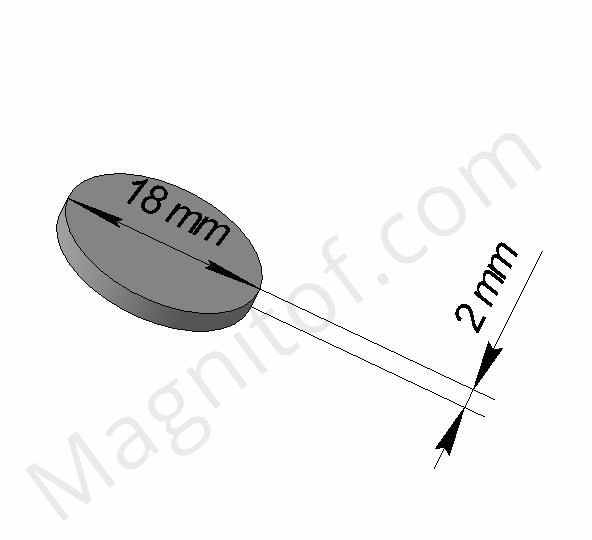 Неодимовый магнитный диск 18х2