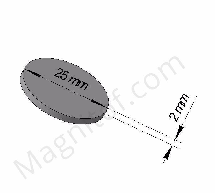 Неодимовый магнитный диск 25х2