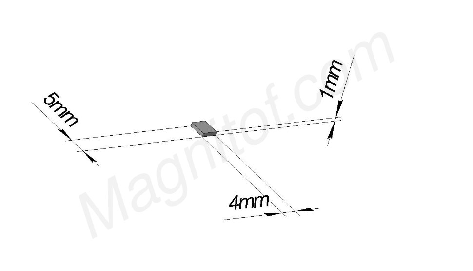 Неодимовый магнитный прямоугольник 5х4х1