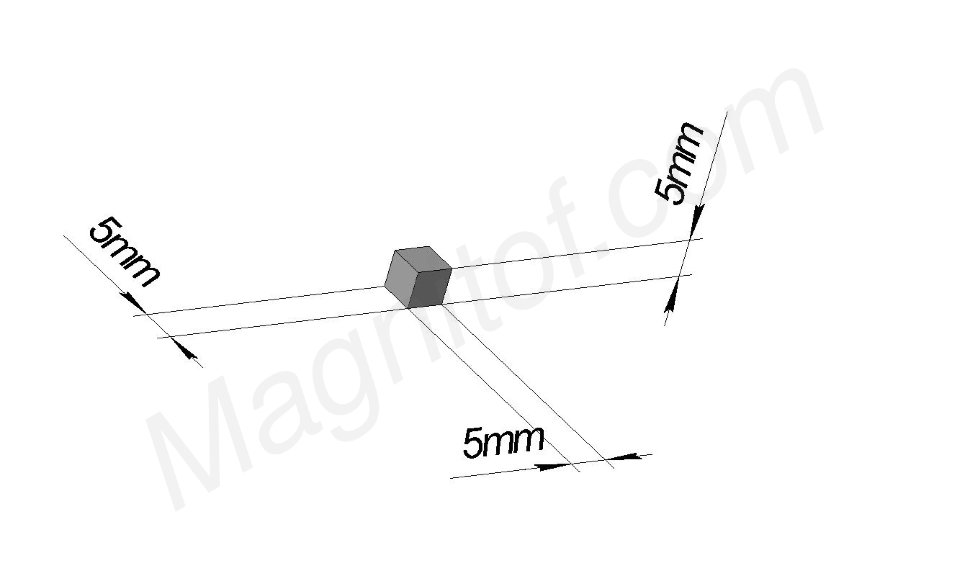 Неодимовый магнитный прямоугольник 5х5х5
