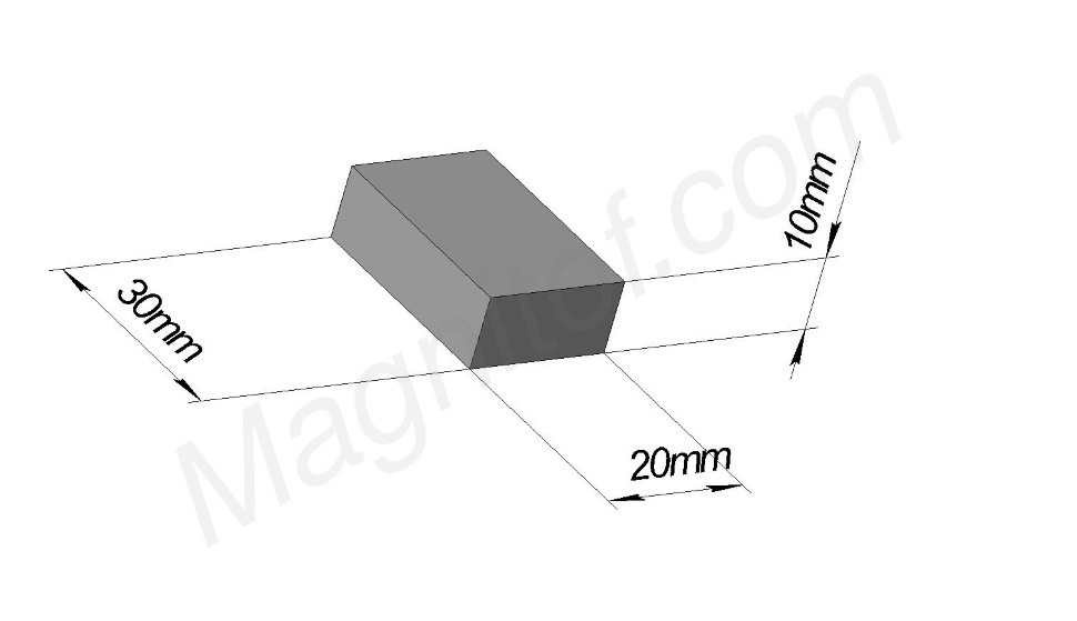 Неодимовый магнитный прямоугольник 30х20x10