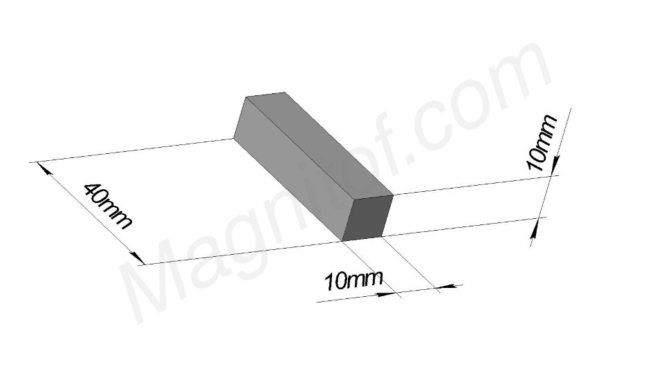 Неодимовый магнитный прямоугольник 40x10x10