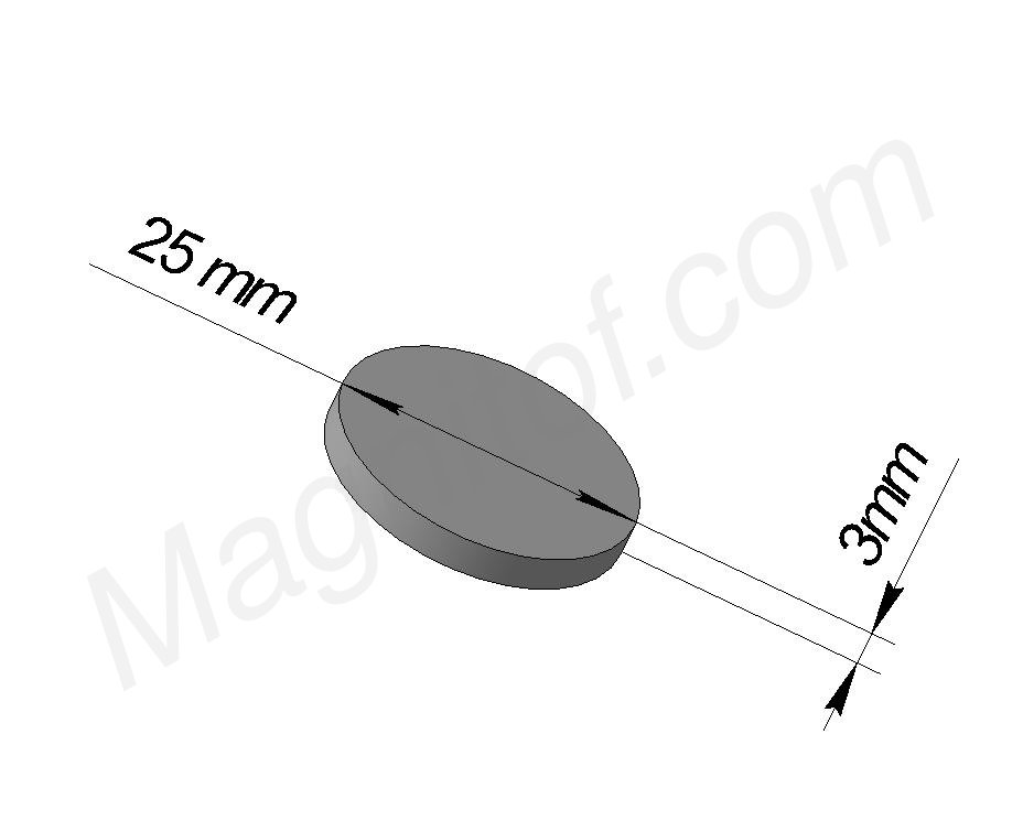 Неодимовый магнитный диск 25х3